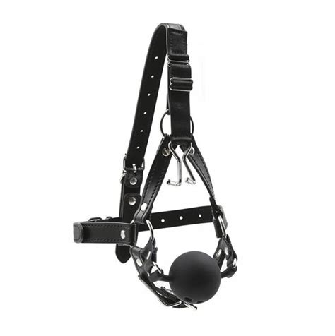 Head Harness With Nose Hook Ball Gag Fetish Sm Restraint Silicone Open