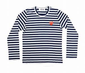 Cdg Play T Shirt Sweater Red Play Comme Des Garcons Play Striped Tee