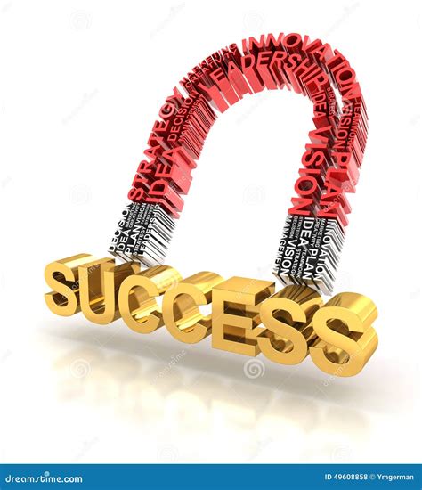 Magnet Formed By Business Words Attracting Success Stock Illustration