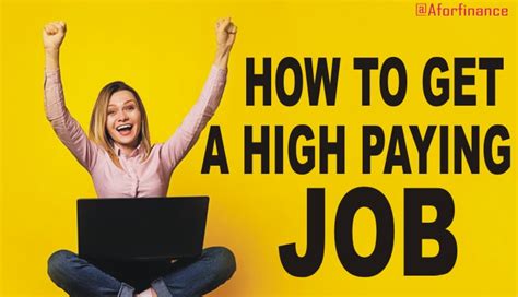 How To Get A High Paying Job Afor Finance