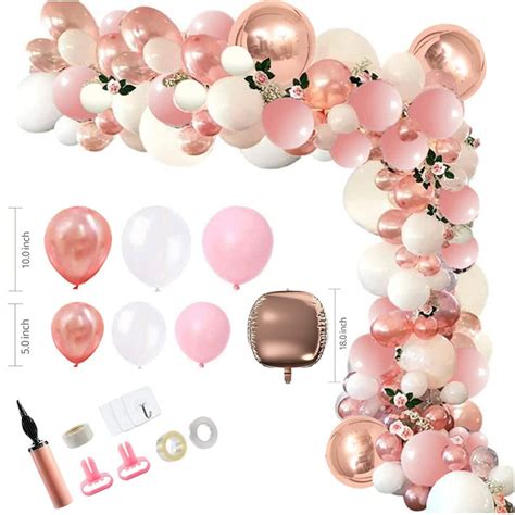 Buy Euophym 138pcs 4d Rose Gold Balloon Garland Kit Pink Balloon Arch