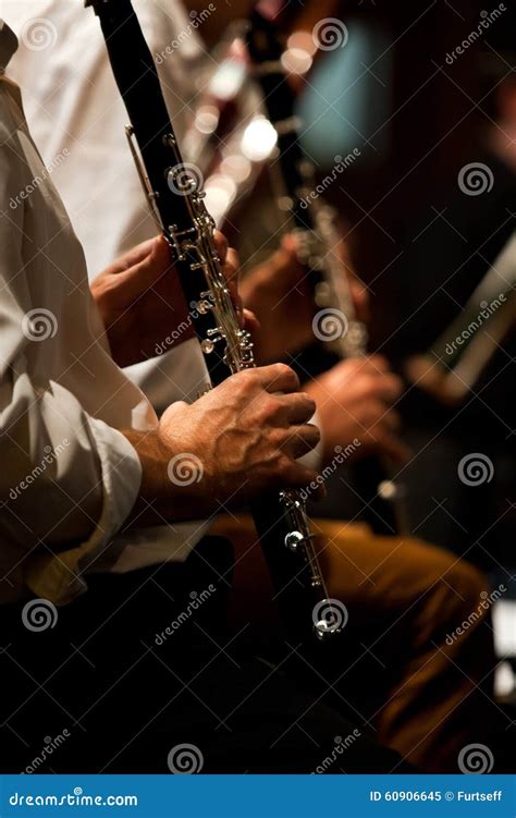 Hands Of Man Playing The Clarinet Stock Image Image Of Concert Focus