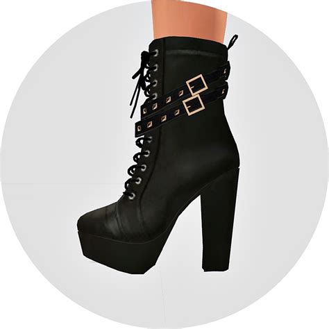 Sims Cc S The Best Chunky Studded Leather Boots For Females By