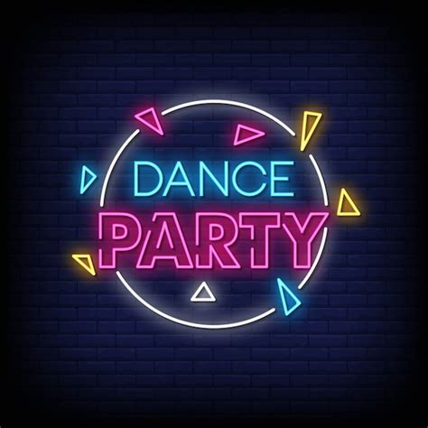 Premium Vector Dance Party Neon Signs Style Text Vector
