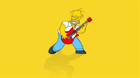 Download Homer From The Simpsons Playing Guitar Wallpaper