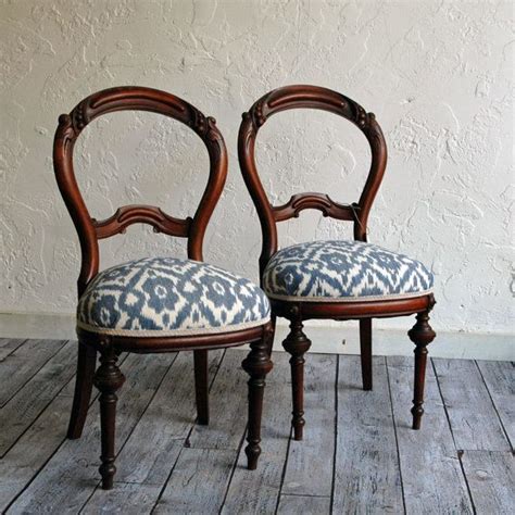 When it's time to reupholster your dining chair seats, buying fabric by the if you want to use new fabric for your chairs, fabric samples are. Victorian Balloon Back Chair with Ikat | Dining chair ...