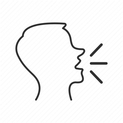 Conversation Emoji Head Man Speaking Talking Words Icon