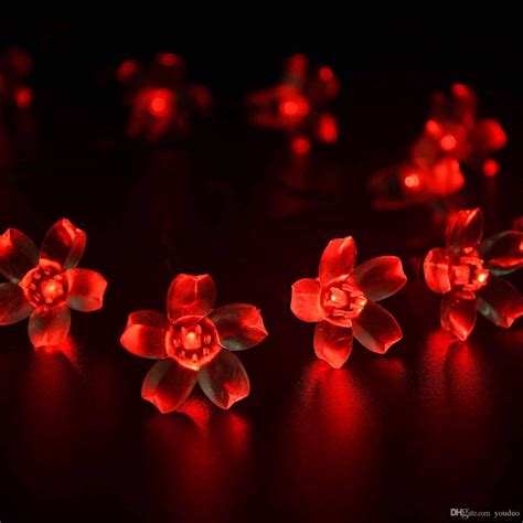 Flower Solar Powered Christmas Lights 20 Led 5m Decorative Blossom