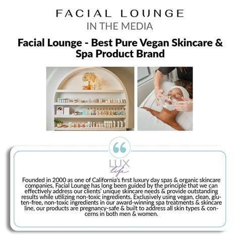 Featured In Lux Magazine Facial Lounge 2022 Winner Global Vegan Awa