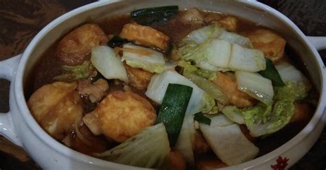 Masakan dengan bahan utama tahu jepang atau tofu ini dipadukan dengan campuran sayuran serta bumbu seperti saus tiram dan kecap manis. 283 resep sapo tahu ayam enak dan sederhana - Cookpad