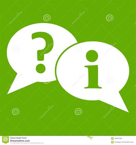 Question And Exclamation Speech Bubbles Icon Green Stock Vector ...