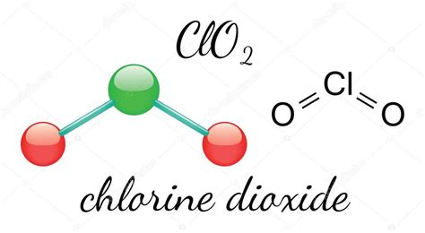 Dióxido de cloro y covid 19. Molécula de dióxido de cloro Clo2 — Archivo Imágenes Vectoriales © MariaShmitt #96485042