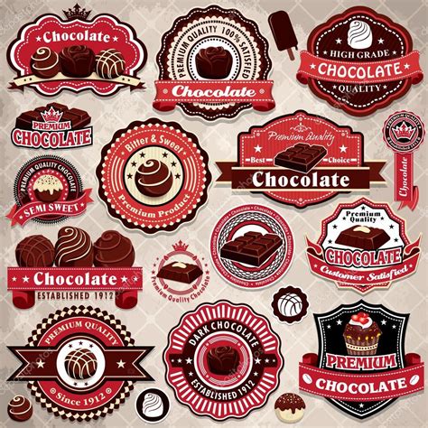 Vintage Chocolate Label Set Template ⬇ Vector Image By © Donnay Vector Stock 25291271