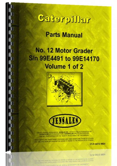 Caterpillar 12 Grader Parts Manual