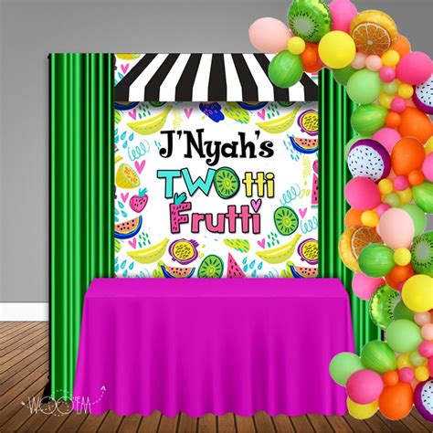 Twotti Frutti Themed 5x6 Table Banner Backdrop Design Print And Ship