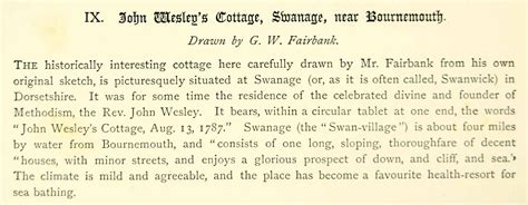 1881 Lithograph Gw Fairbank Art John Wesley Cottage Swanage Dorset Eng