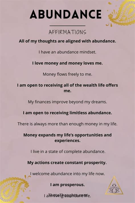 Positive Affirmations To Attract Abundance Affirmations Positive