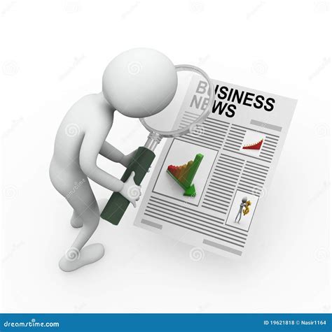 3d Man Searching Business News Royalty Free Stock Photos Image 19621818