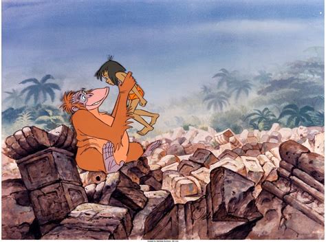 The Jungle Book Mowgli And King Louie Production Cel Walt Disney 1967