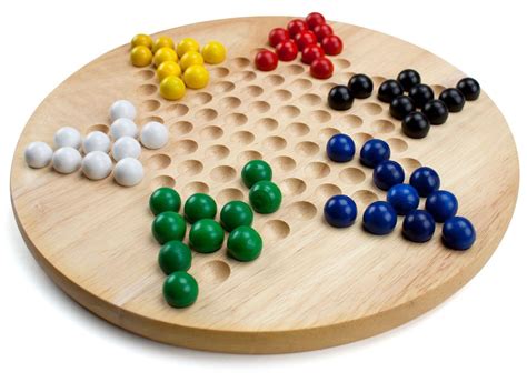 Amazon Com All Natural Wood Chinese Checkers With Wooden Marbles By