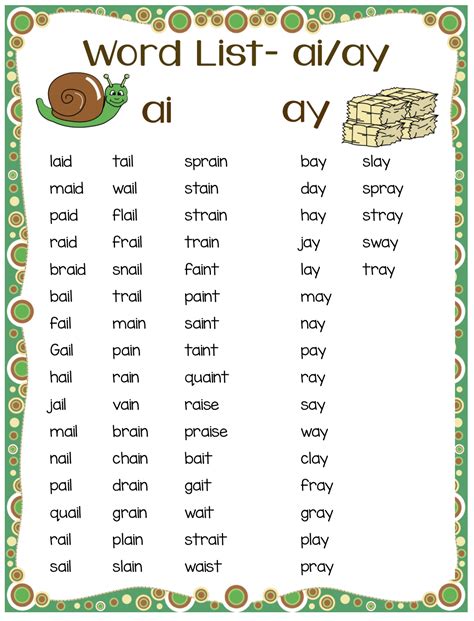 Ai And Ay Worksheets 2nd Grade