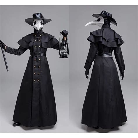 Plague Doctor Punk Gothic Steampunk Th Century Coat Trench Coat Men S Rivet Costume Black