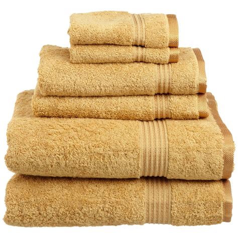 Superior Egyptian Cotton Absorbent 6 Piece Gold Towel Set