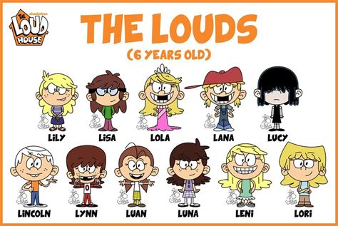 The Loud Siblings 6 Years Old By C Bart Loud House Characters The