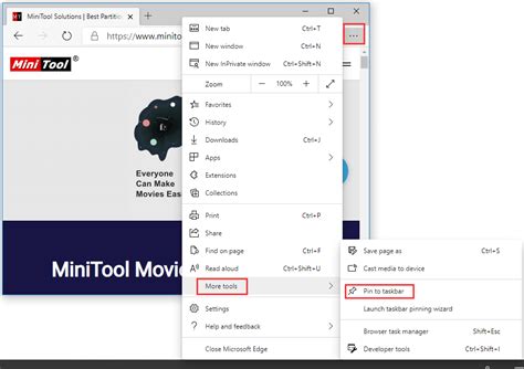 How To Pin A Website To Taskbar Chrome Firefox Edge Minitool