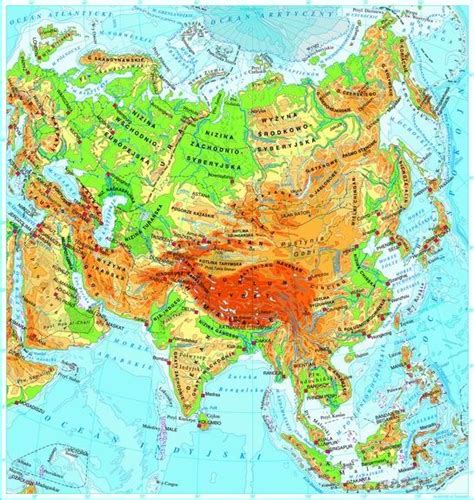 Azja Mapa Fizyczna Diagram Quizlet