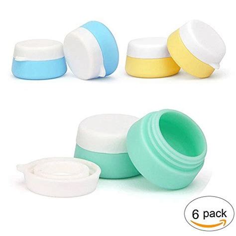 Hal Travel Silicone Cosmetic Containers With Sealed Lids Pack Of 6 Soft