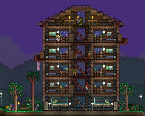 Terraria comfy build's comp 5. Heard you guys liked NPC hotels. : Terraria