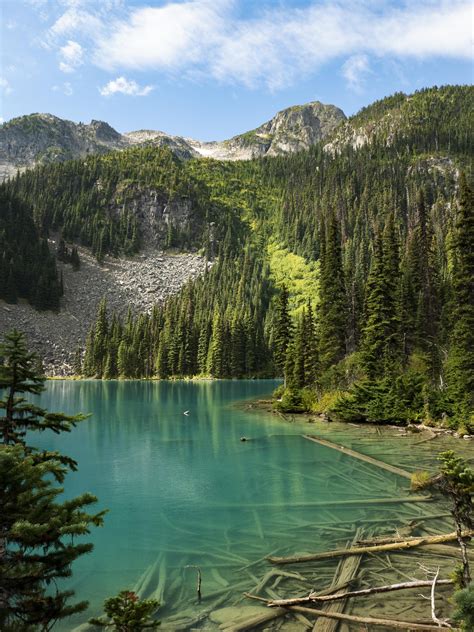 Beautiful Turquoise Glacier Water Lower Joffrey Lake British Columbia