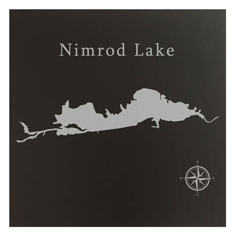 Nimrod Lake Map 12x12 Black Metal Wall Art Office Decor T Engraved
