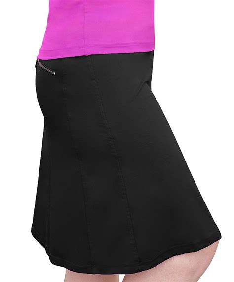 Womens Modest Knee Length Workout Sport Skirt With Built In Shorts