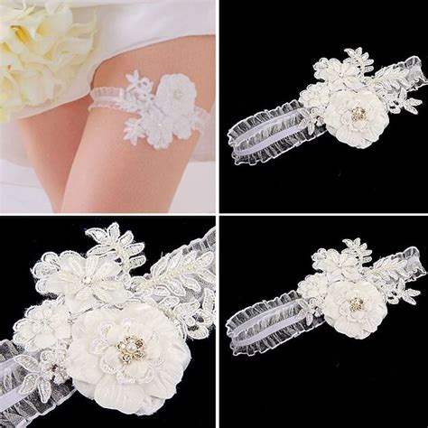 ladies leg flower garter with crystals bead bridal garter wedding party leg ornament jw004