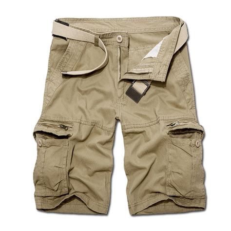 Summer Mens Military Style Shorts Multi Pocket Loose Cargo Shorts