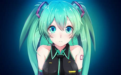 Download wallpapers Vocaloid, Hatsune Miku, portrait ...