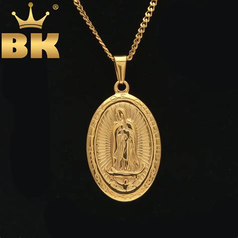 Catholic Necklaces For Menwomen Stainless Steel Gold Color Chain