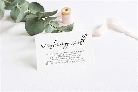 Printable Wishing Well Wedding Invitation Insert Editable Etsy Wedding Invitation Inserts