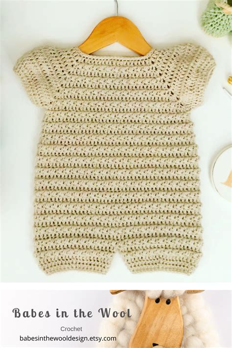 Crochet Pattern Baby Romper Newborn To 24 Months Etsy Crochet Baby