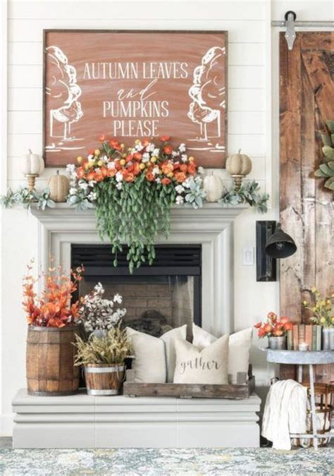 30 Popular Farmhouse Mantel Decorating Ideas Fall Mantel Decorations