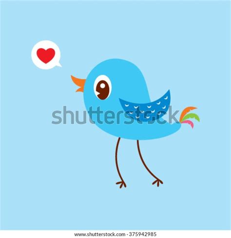 Cute Bird Valentine Greeting Vector Illustration Stock Vector Royalty