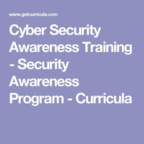 Cyber Security Awareness Training Security Awareness Program