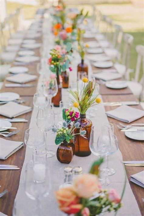 55 Boho And Rustic Wildflower Wedding Ideas On Budget Wedding Table