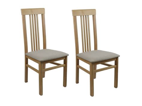Lot 2 chaises salle à manger en bois  assise beige  irina  Vente de