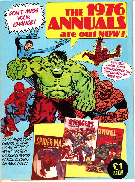 Starlogged Geek Media Again 1975 Advert For Marvels 1976 Annuals