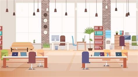 Office Interior Coworking Workspace Vector 340436 Vector Art At Vecteezy