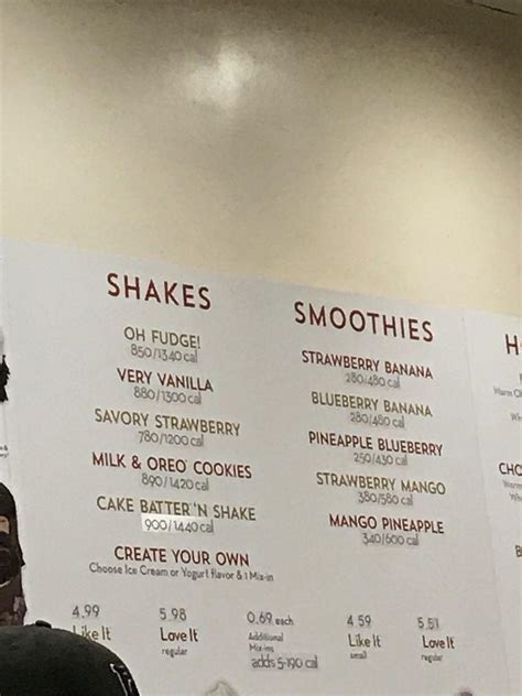 Menu At Cold Stone Creamery Fast Food Patchogue 499 N Service Rd