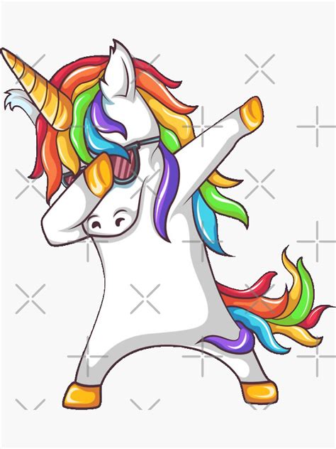 Dabbing Unicorn Cute Unicorn Dab Sticker For Sale By Cdstees Redbubble